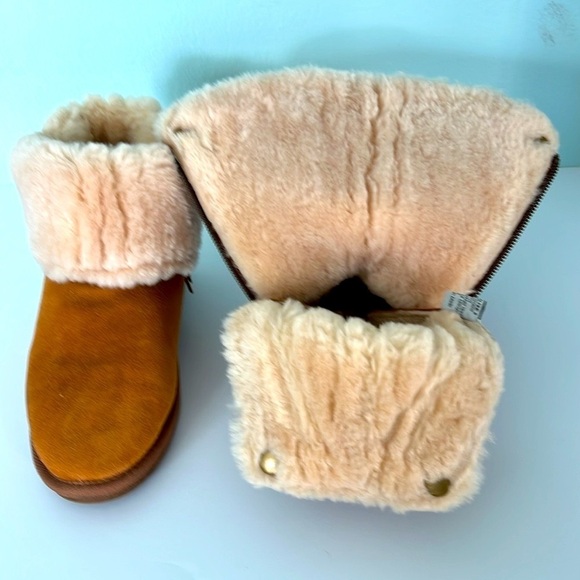 Clarks NWOT Brown Calf Heights Lambs Wool Lining Cozy and Comfortable Boots SZ 9 - Picture 6 of 8
